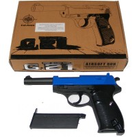 Galaxy G21 Spring Powered Blue Metal BB Gun Pistol (Walther P38 Replica) Galaxy G21 Spring Powered Blue Metal BB Gun Pistol (Walther P38 Replica)
