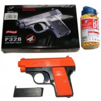 Double Eagle P328 Spring Powered Orange Plastic BB Gun Pistol & 2000 BB Pellets Double Eagle P328 Spring Powered Orange Plastic BB Gun Pistol & 2000 BB Pellets