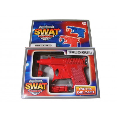 Red Metal Diecast Potato Spud Gun